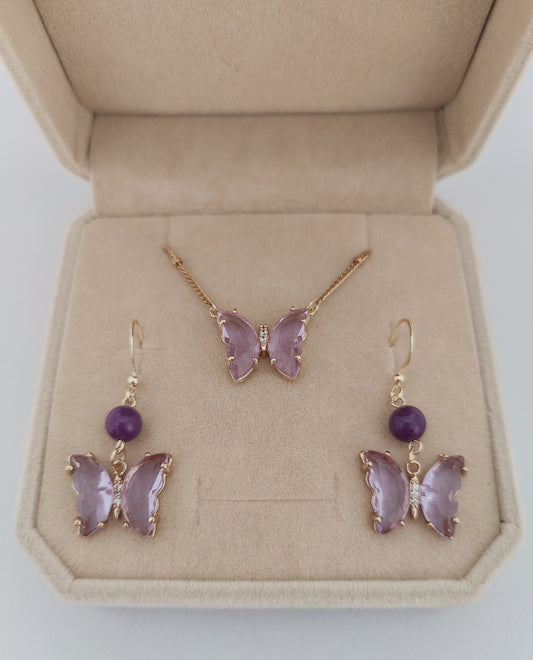 Amethyst Butterfly Delight Jewelry Set