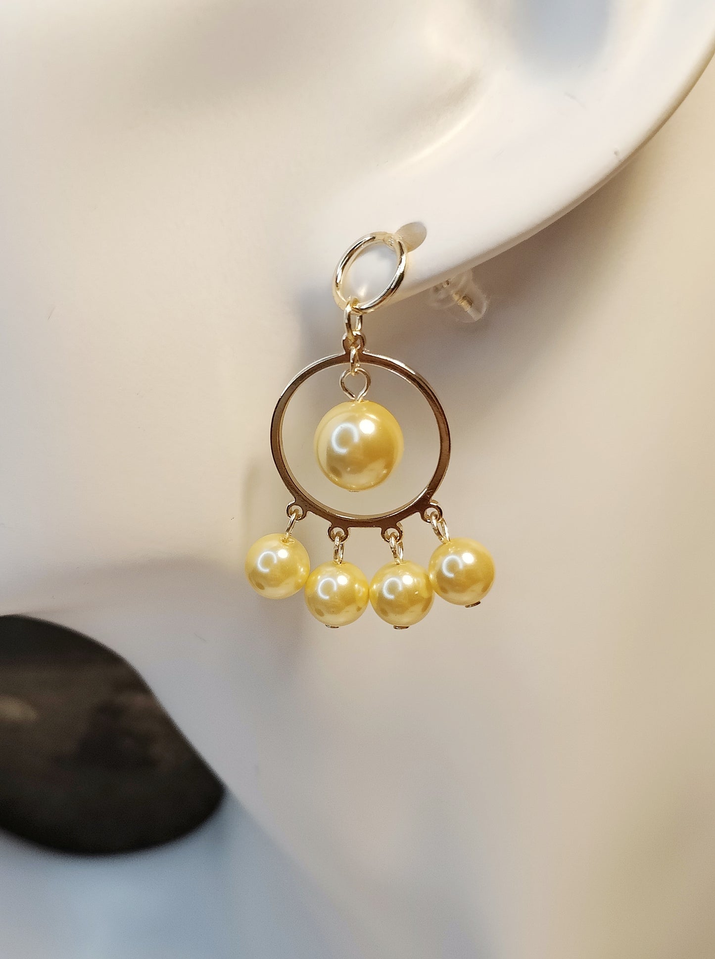 Exquisite and Elegant Golden Color Beads Earrings