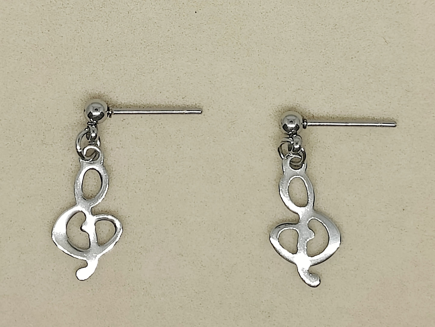 Ball Stud Earrings with Musical-Note-Shaped Pendant(Small)