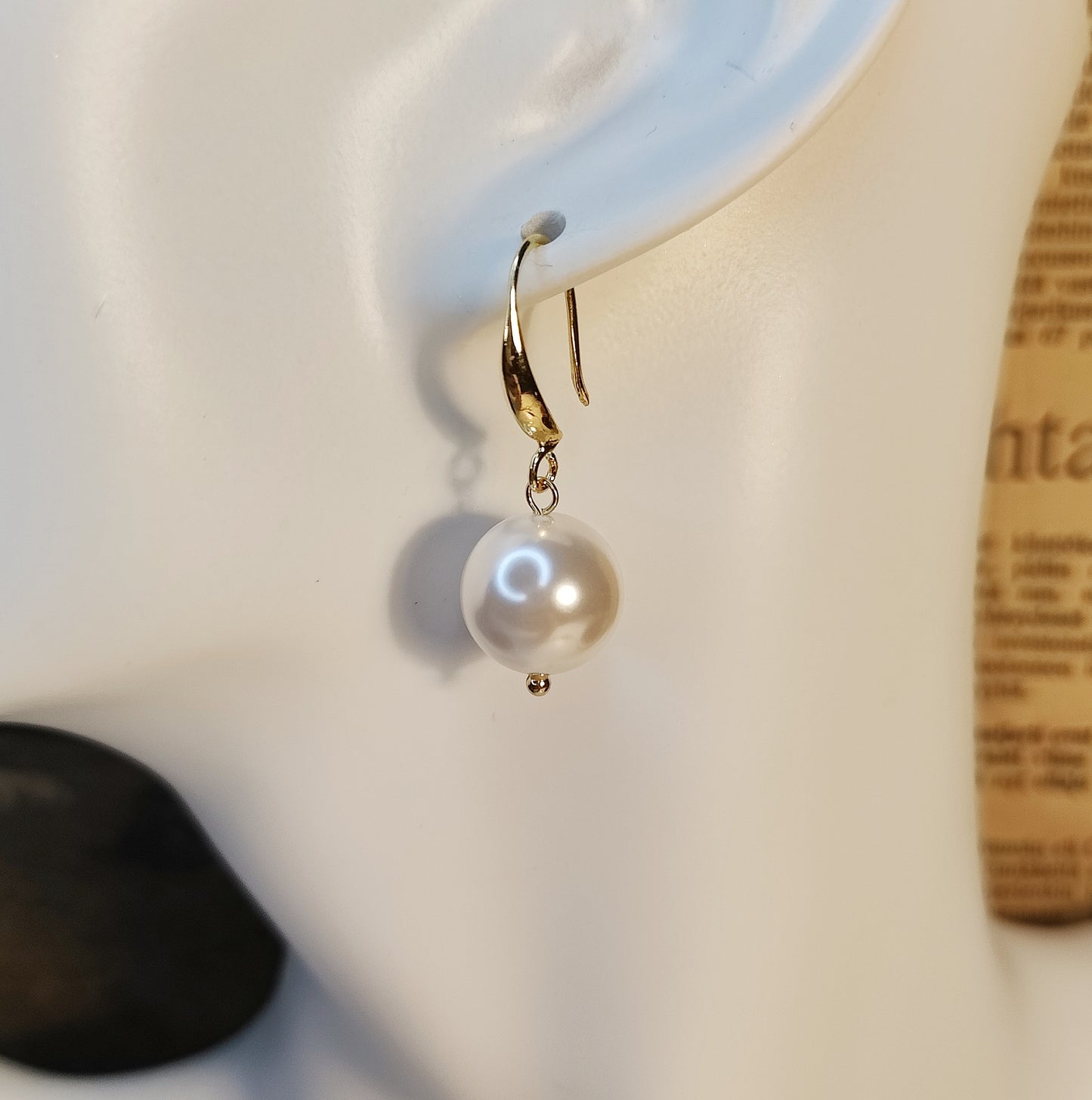 Concise Style Shell-Pearl French Ear Hooks