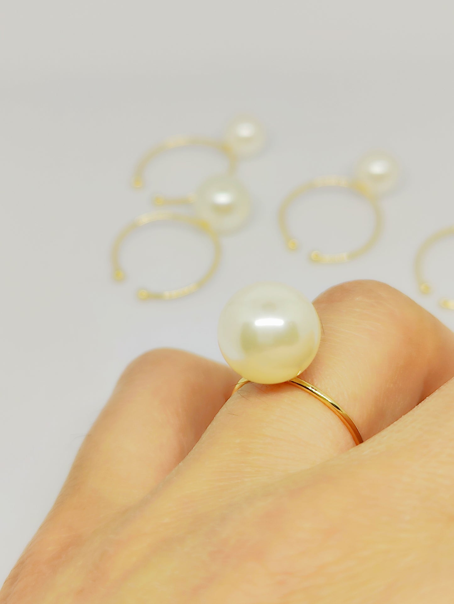 Five Single Circle Gold-Plated Copper Rings Set (Size Adjustable)