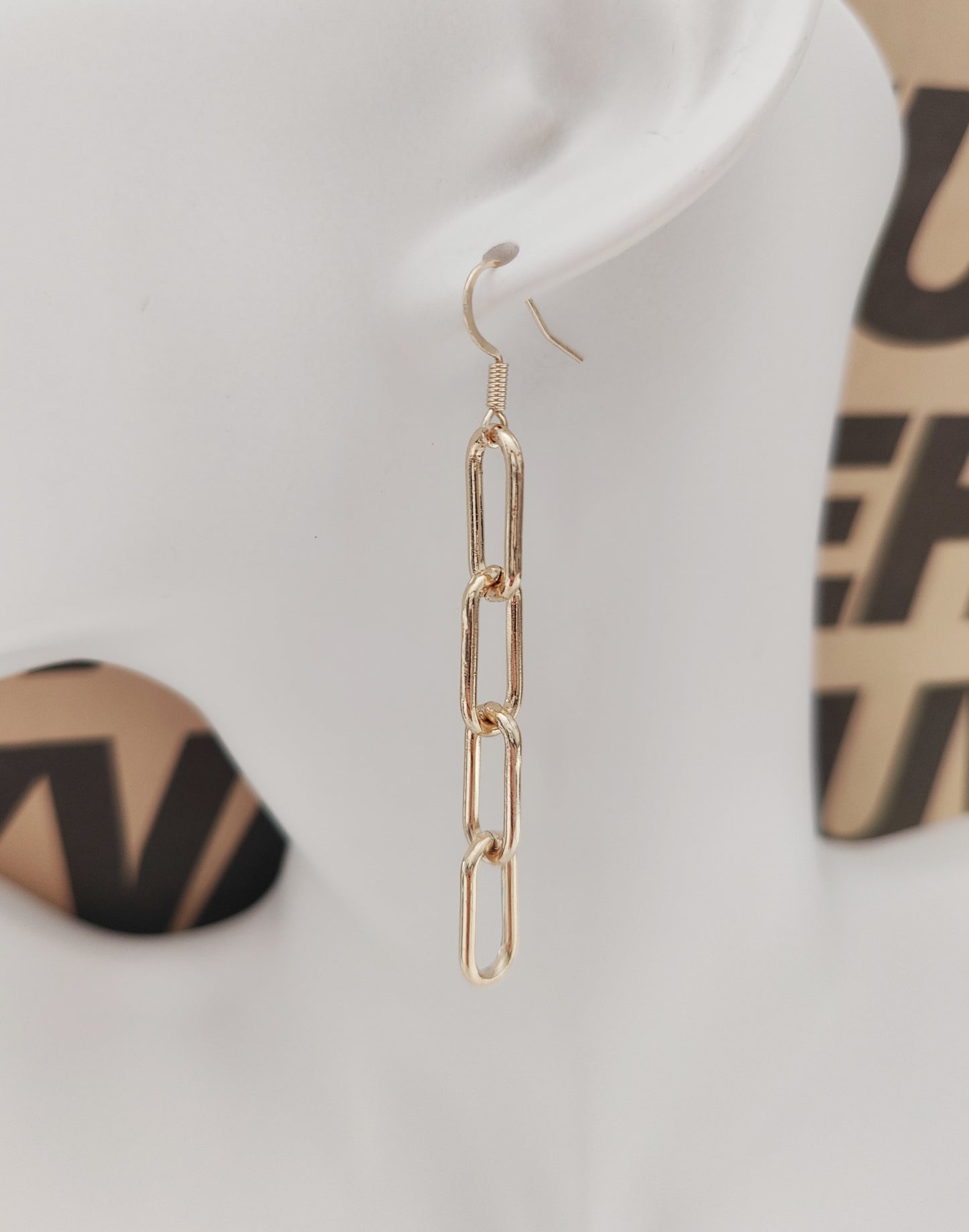 Oval Hoop Cascade Drop Earrings