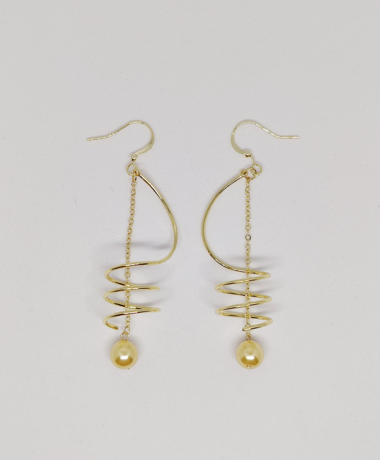 Spiral Pearl Cascade Earrings