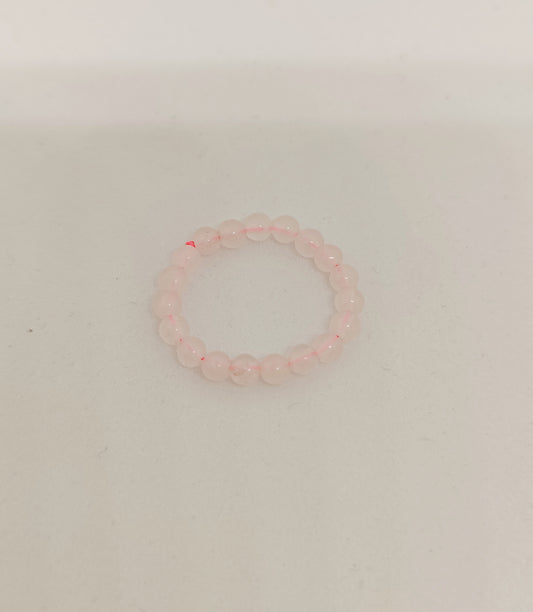 Pink Crystal Bead Ring (Size 54)