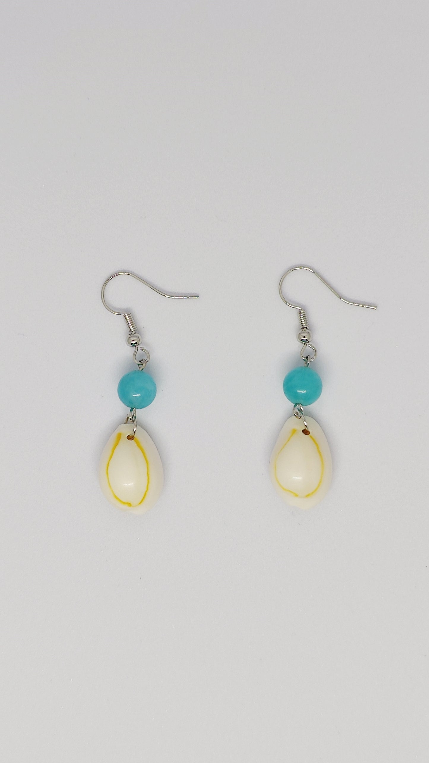 Serene Seas Amazonite Bead and Shell Earrings