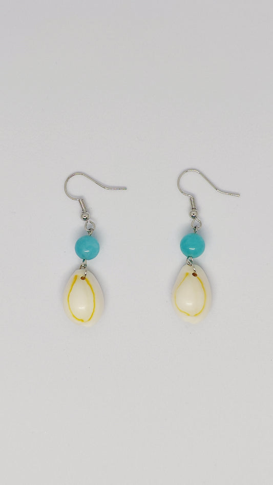 Serene Seas Amazonite Bead and Shell Earrings