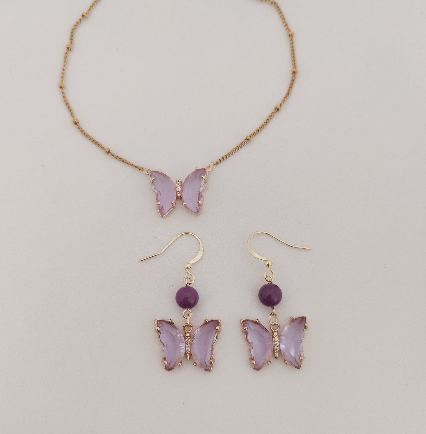 Amethyst Butterfly Delight Jewelry Set