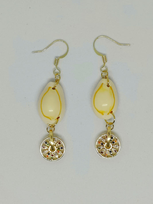 Tropical Radiance Shell and Colored Zircon Earrings