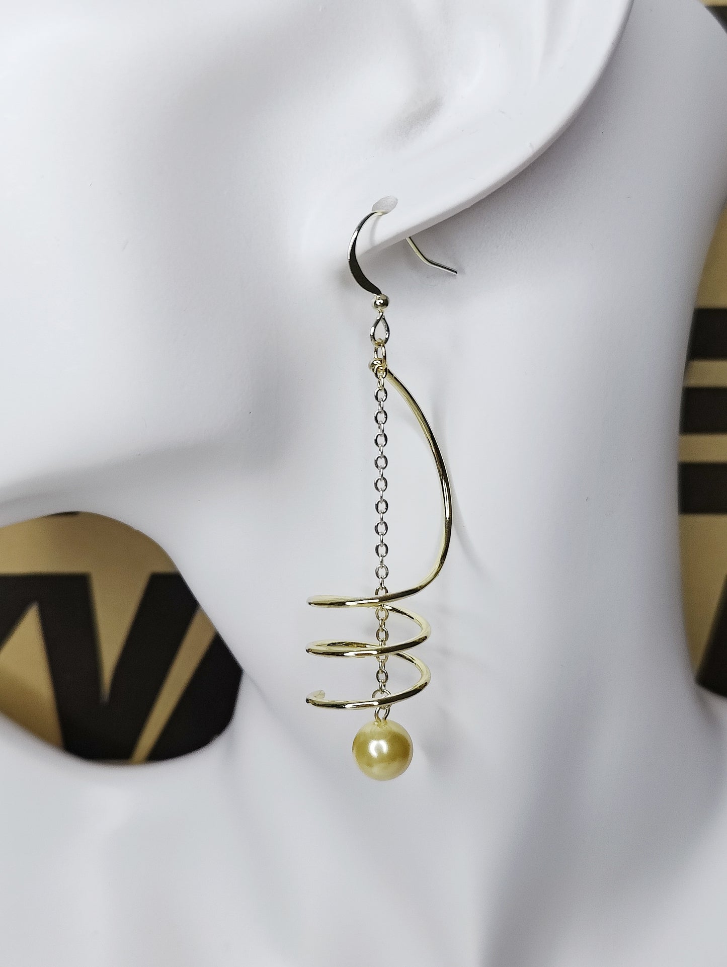 Spiral Pearl Cascade Earrings