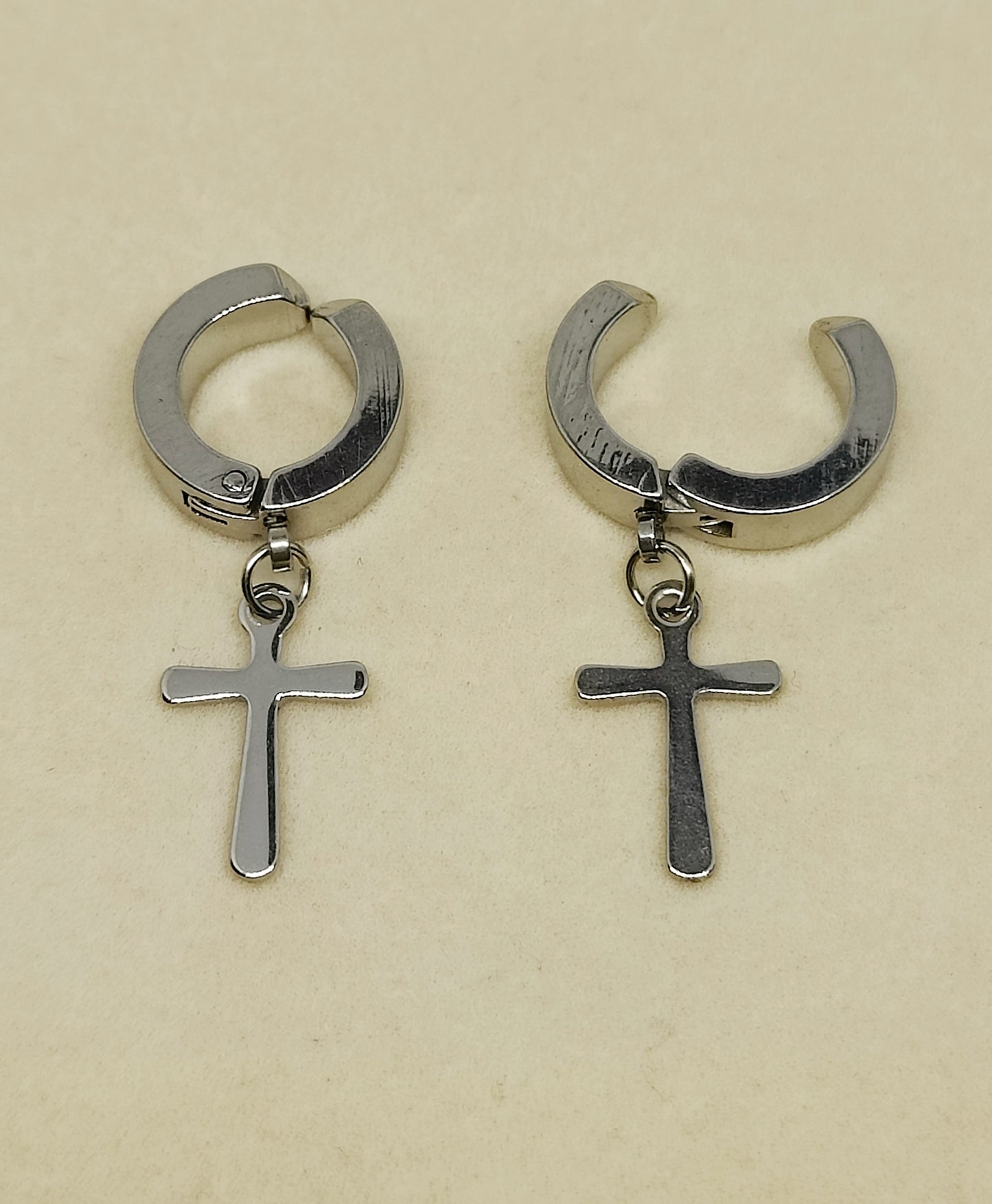 Chic Clip-On Earrings with Exquisite Cross Pendant