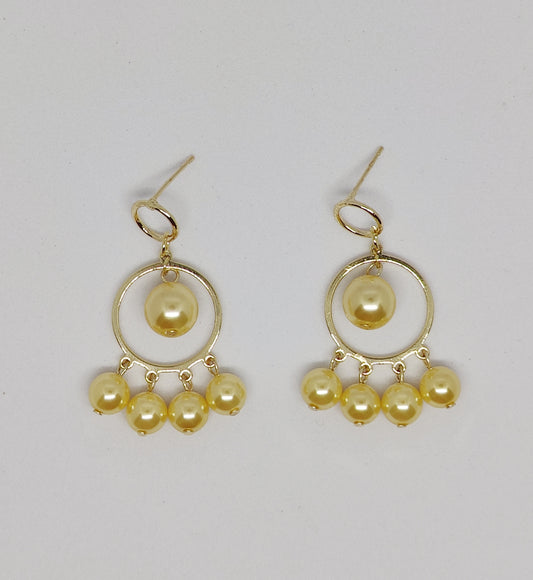 Exquisite and Elegant Golden Color Beads Earrings