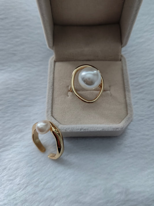 Pearl Drift Irregular Ring (Shell-Pearl)