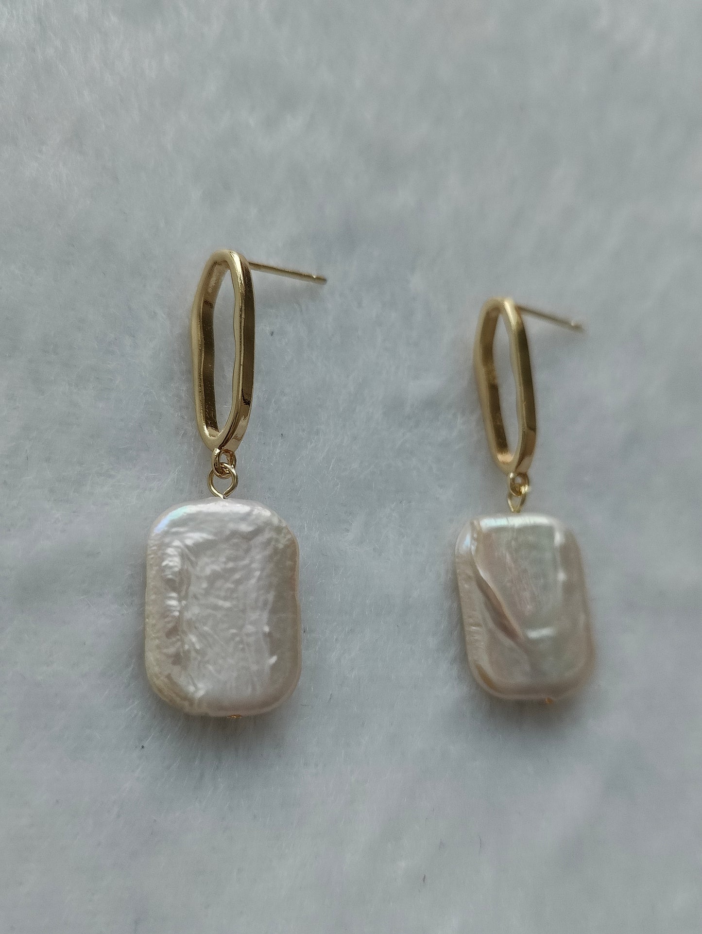 Sleek Pearl Rectangle Drops