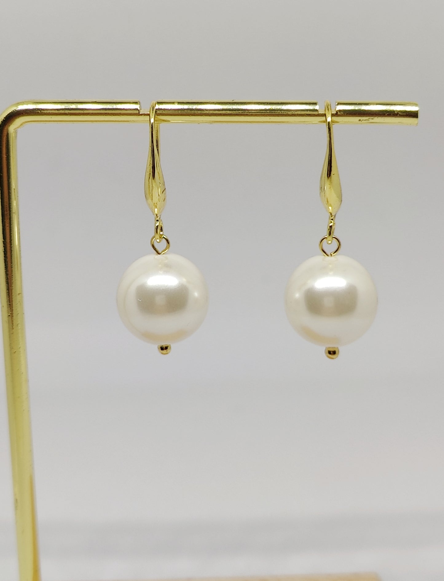 Concise Style Shell-Pearl French Ear Hooks