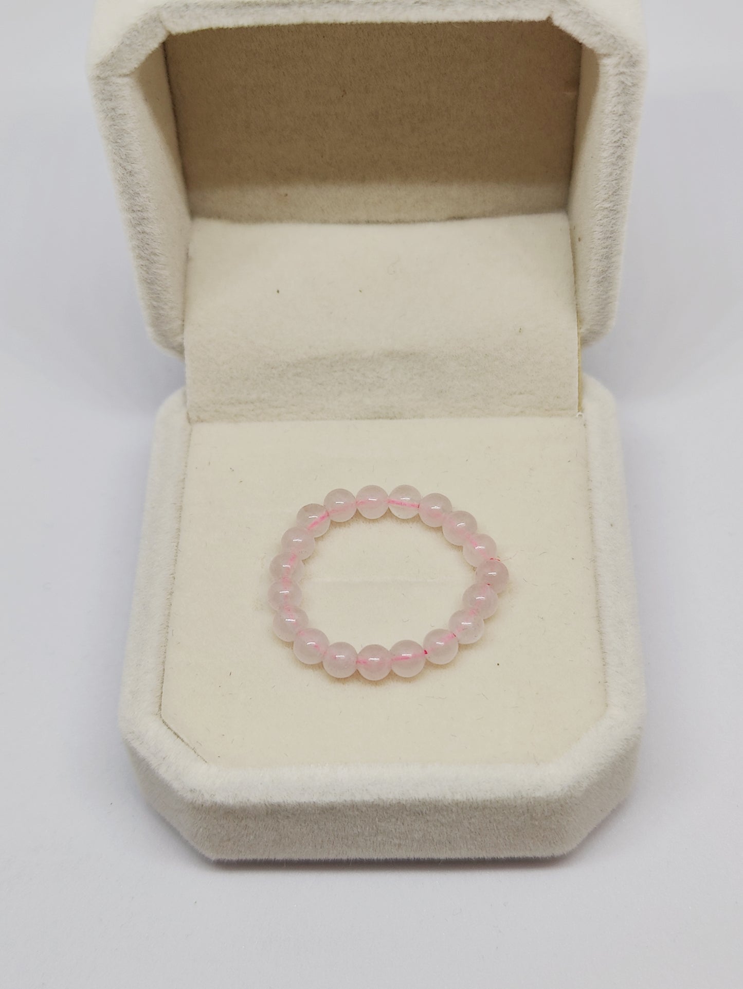 Pink Crystal Bead Ring (Size 54)