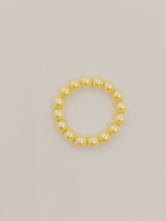 Gold Color Glass-Pearl Ring (Size 54-56)