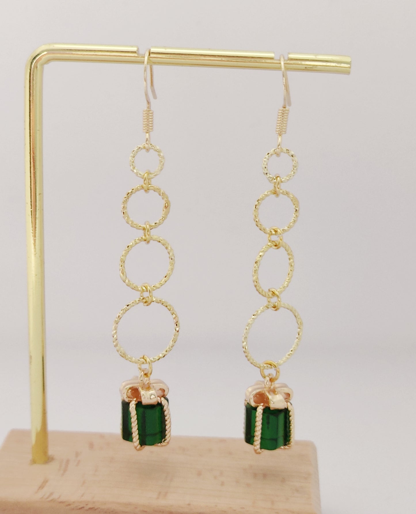 Emerald Gift Gradient Circle Earrings