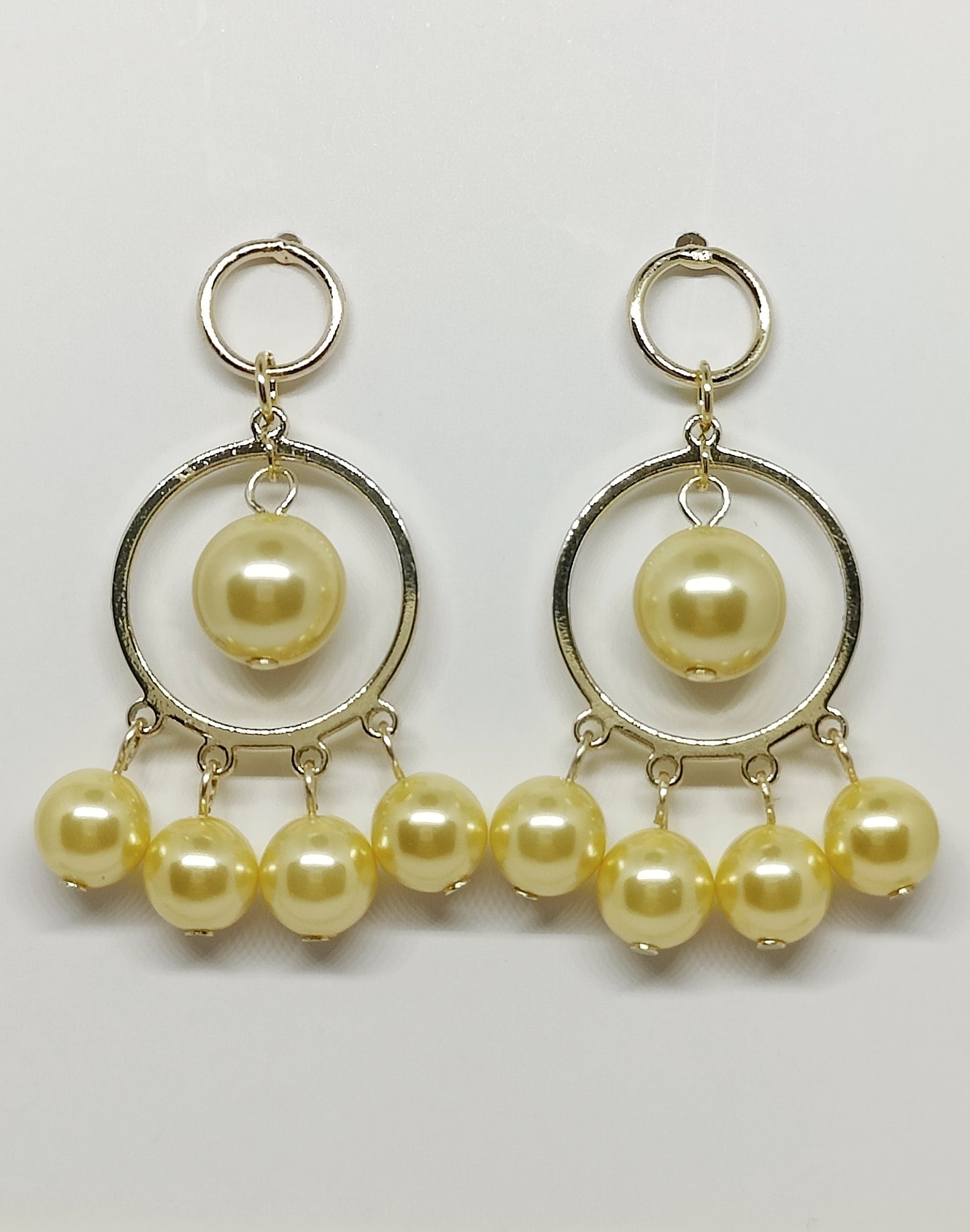 Exquisite and Elegant Golden Color Beads Earrings