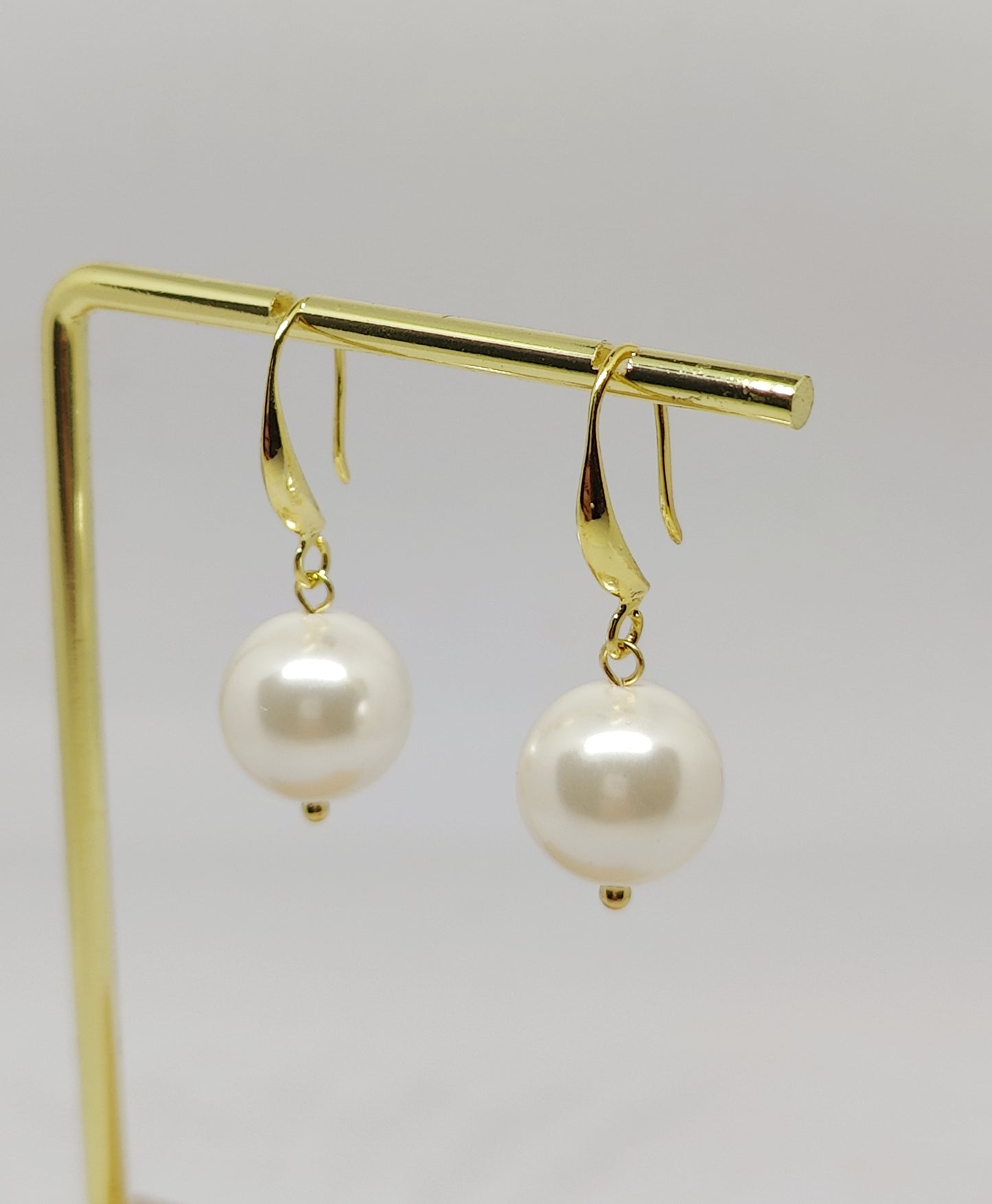 Concise Style Shell-Pearl French Ear Hooks