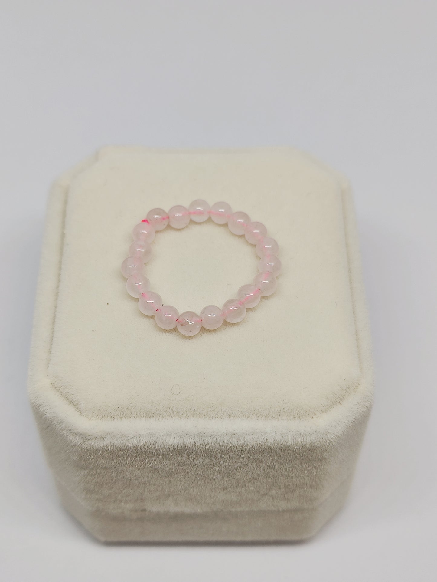 Pink Crystal Bead Ring (Size 54)