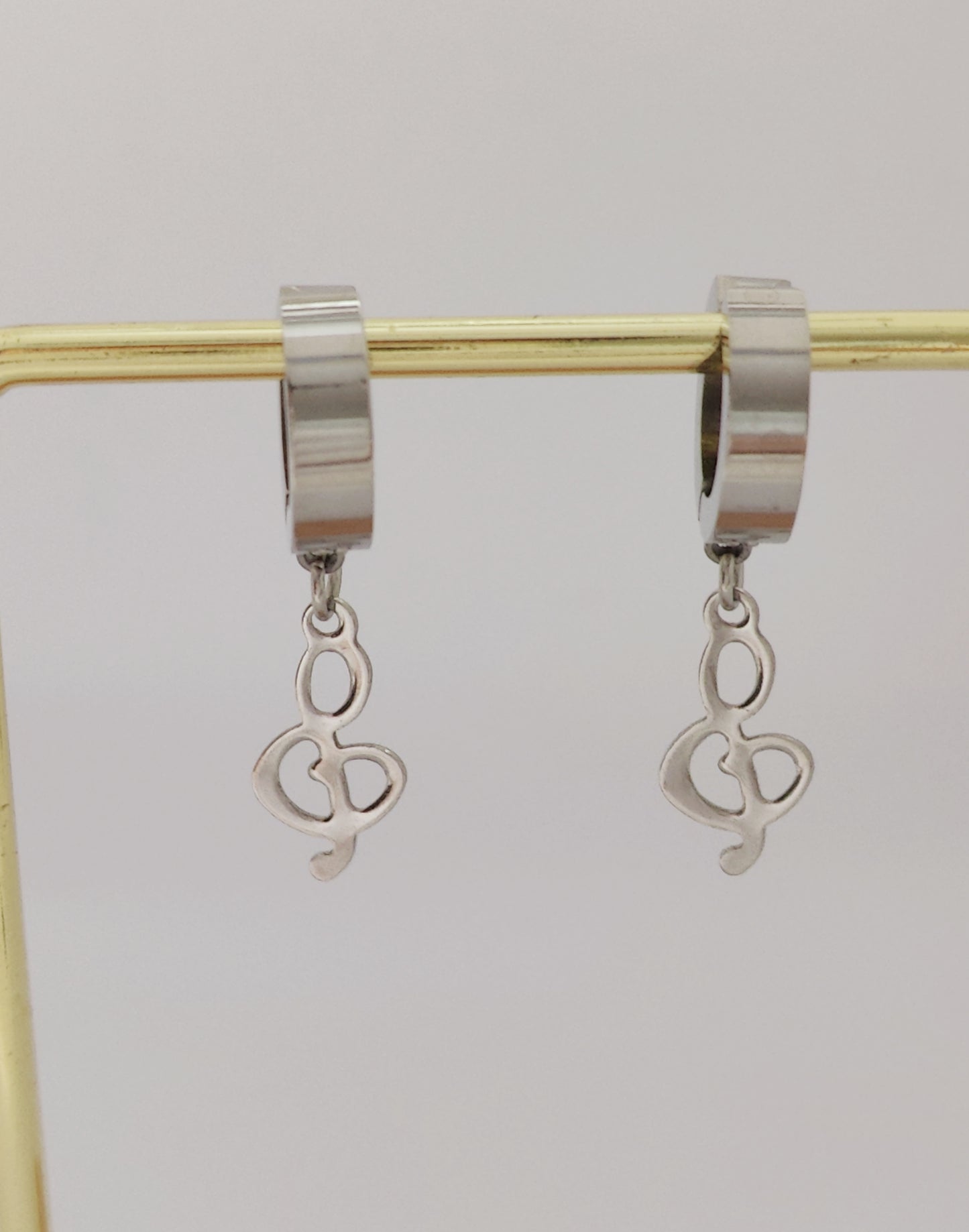 Chic Clip-On Earrings with Musical-Note-Shaped Pendant