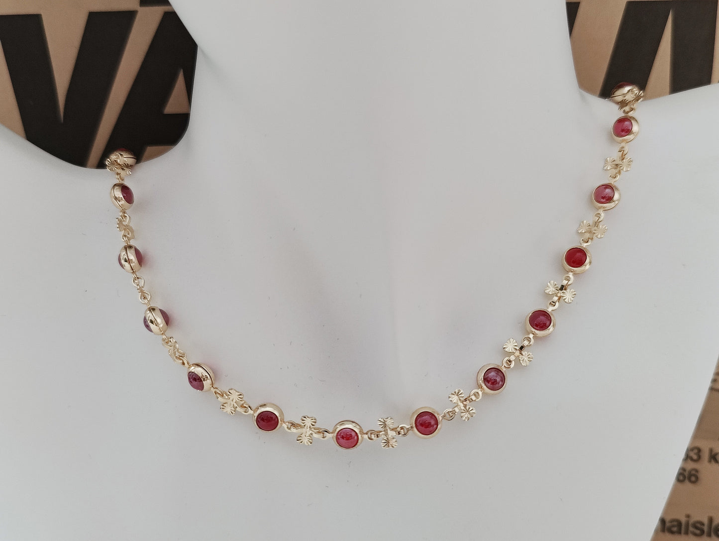 Scarlet Glass Bead Elegance Chain Jewelry Set