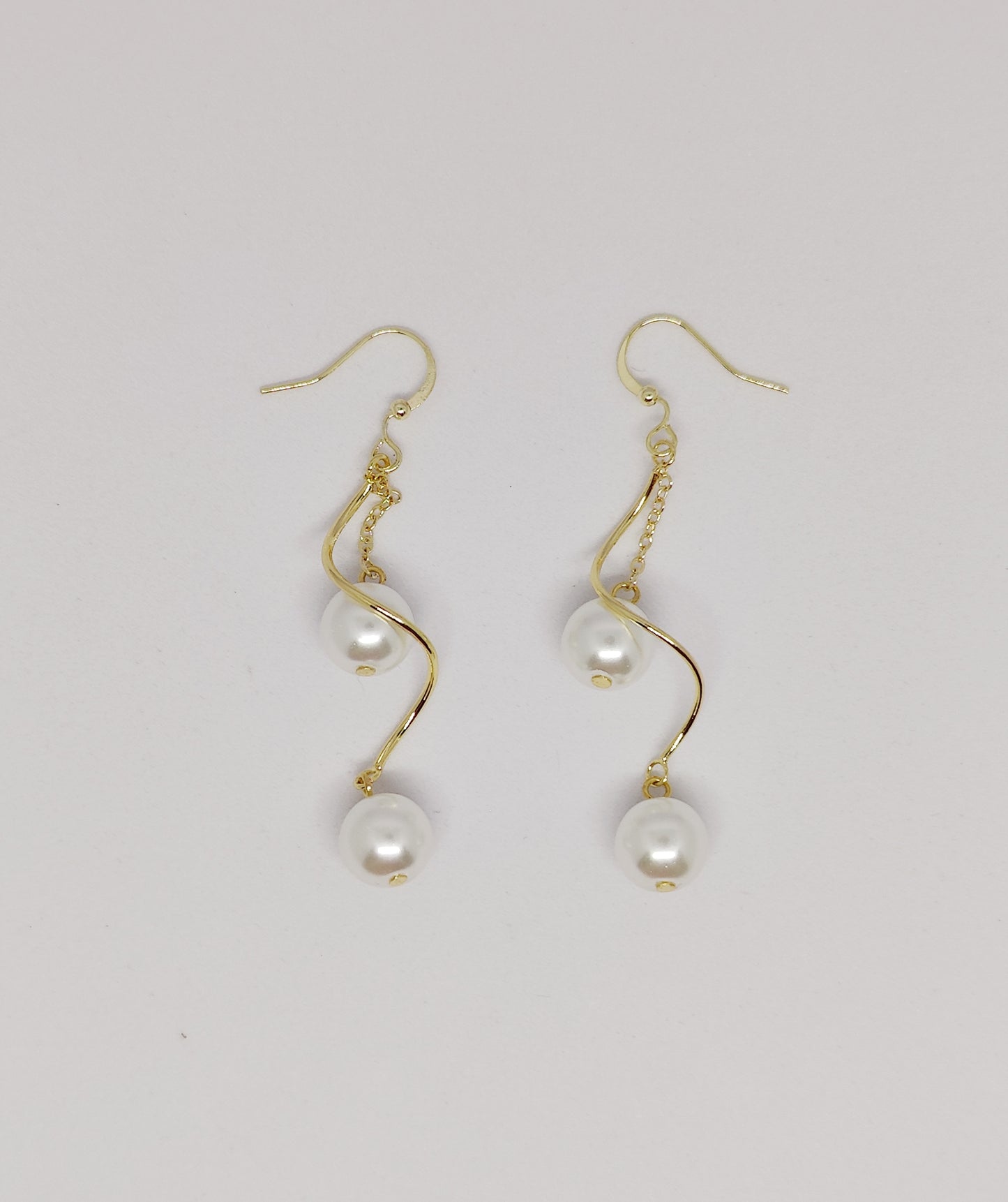 Whirlwind Elegance Shell-Pearl Spiral Earrings