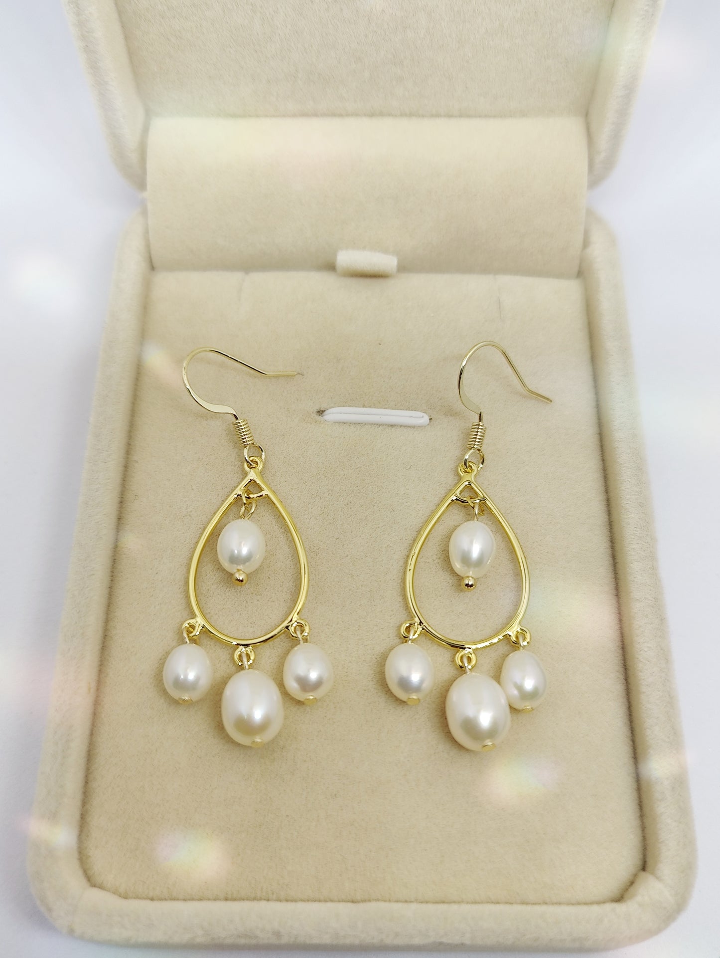 Classic Pearl Drop-Shaped Earrings